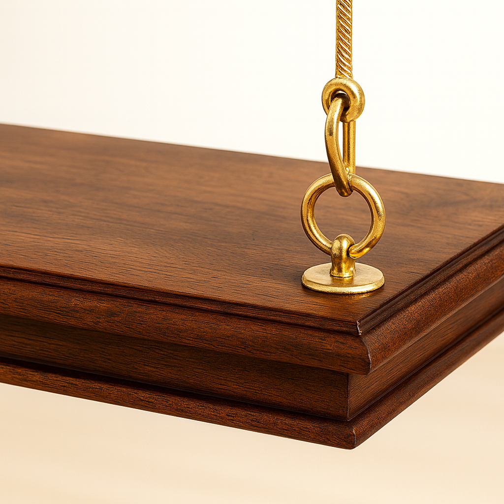 Wooden Swing for Home | Saagvan Wood | Brass Chains | Natural Finish