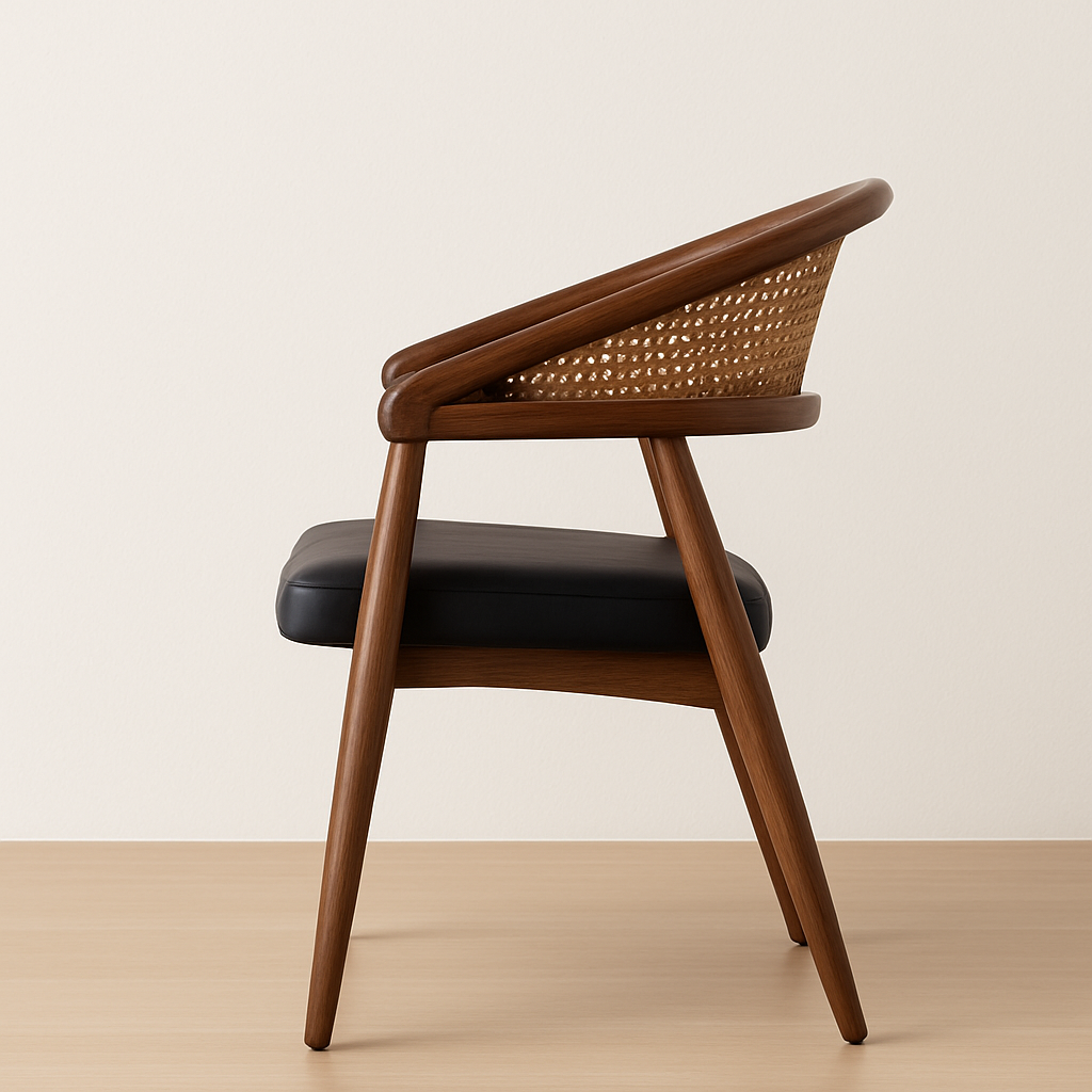 Sagwan Modern Accent Chair | Walnut Finish | soft Cushioning