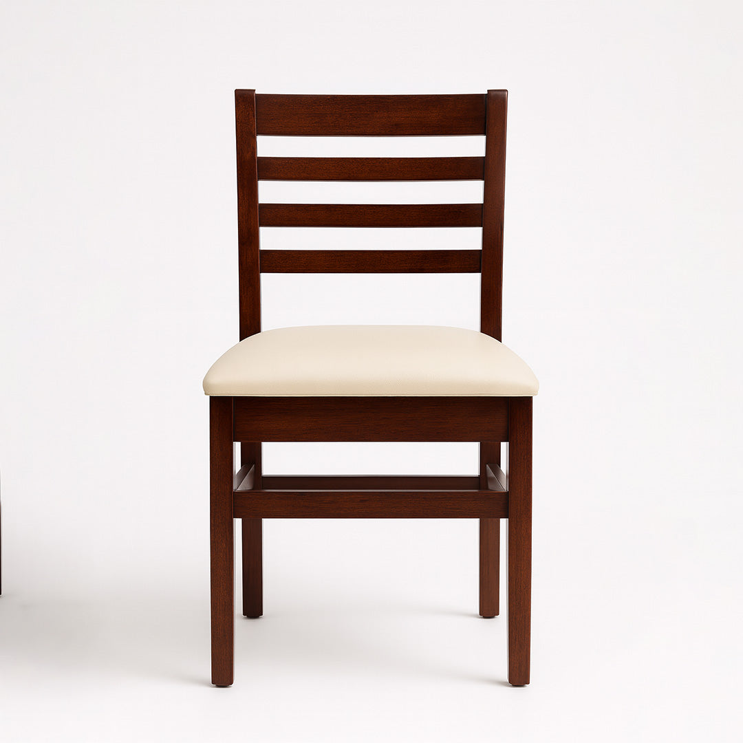 Sheesham Wood Dining Chair with Cushion | Dark Walnut Finish | Handcrafted Wooden Furniture