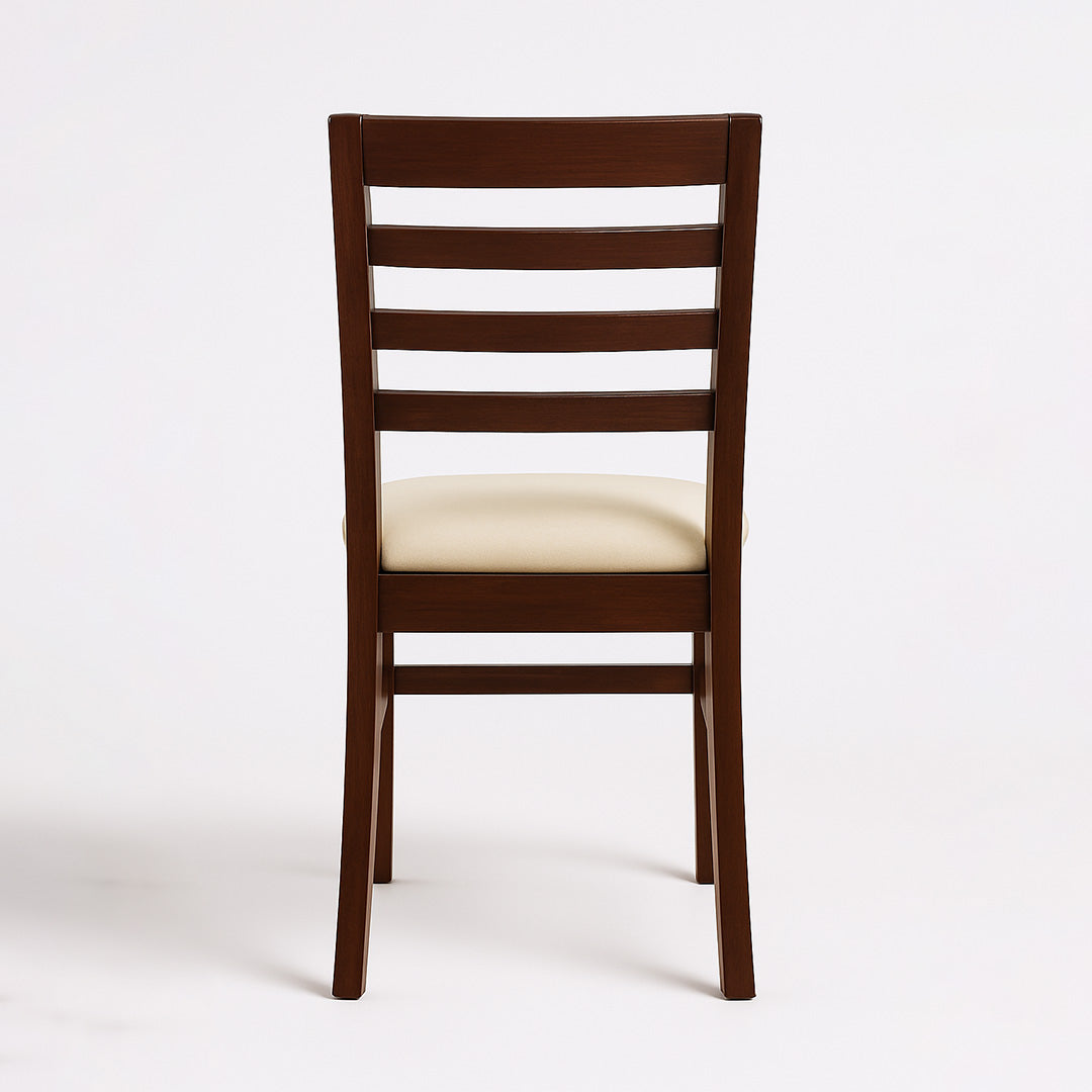 Sheesham Wood Dining Chair with Cushion | Dark Walnut Finish | Handcrafted Wooden Furniture