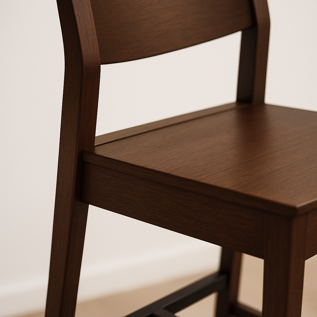 Solid Sheesham Wood Bar Stool | Contemporary Walnut Finish