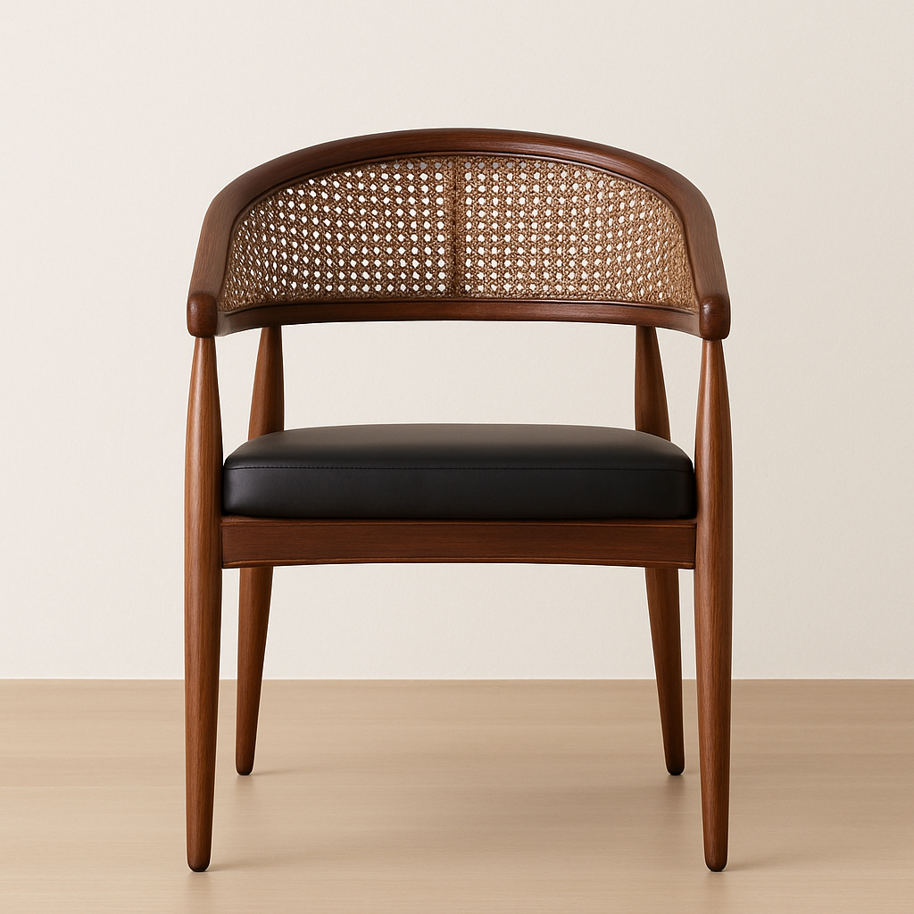 Sagwan Modern Accent Chair | Walnut Finish | soft Cushioning