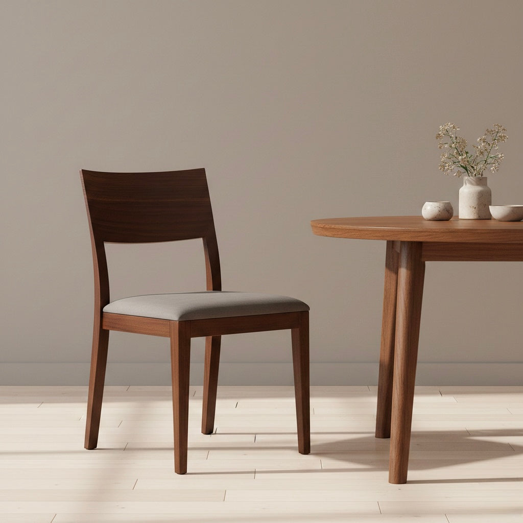 Sagwan Solid Wood Modern Dining Chair with Cushion | Handcrafted Wooden Furniture