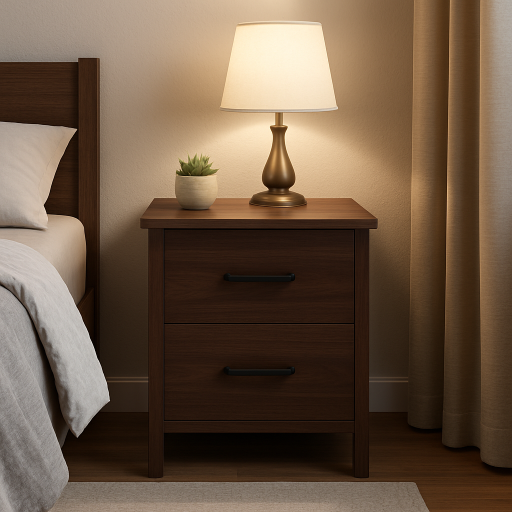 Handcrafted Sheesham Wood Side Table | Deep Walnut Polish for Modern Homes