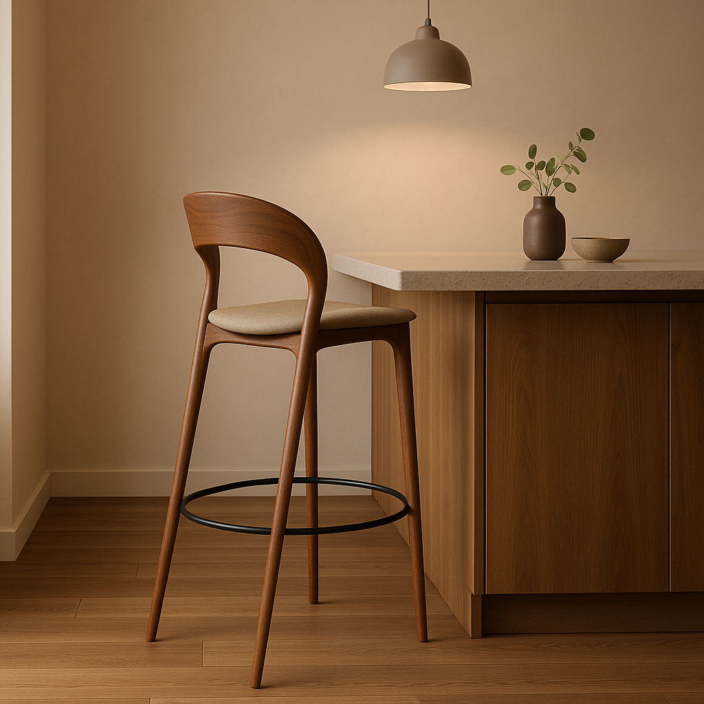 Sagwan  Bar Stool | Modern Minimalist Design |  with Cushion