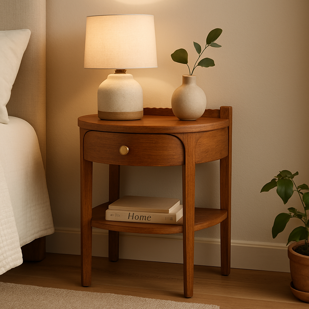 Handcrafted Sagwan Wood Side Table | Honey Finish with Elegant Design
