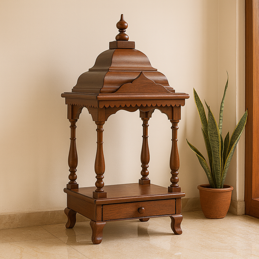 Sagwan  Wooden Temple with Open Sides | Artistic Carving