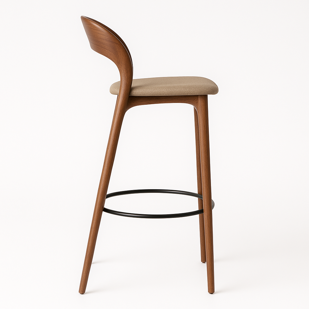 Sagwan  Bar Stool | Modern Minimalist Design |  with Cushion