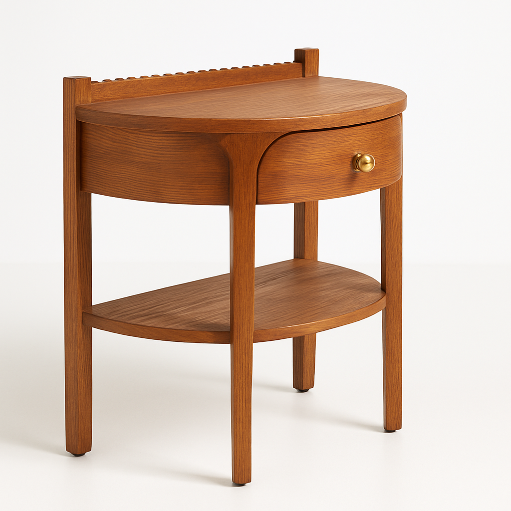 Handcrafted Sagwan Wood Side Table | Honey Finish with Elegant Design
