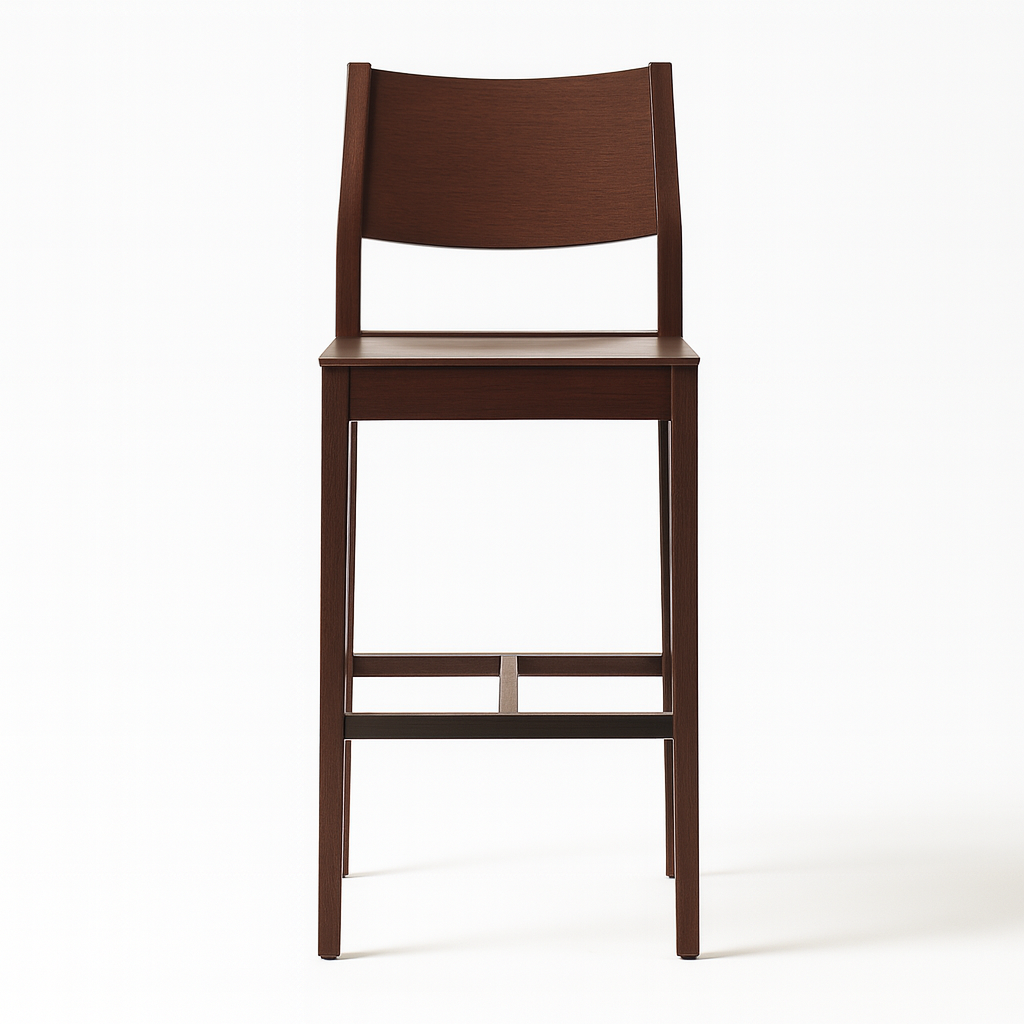 Solid Sheesham Wood Bar Stool | Contemporary Walnut Finish