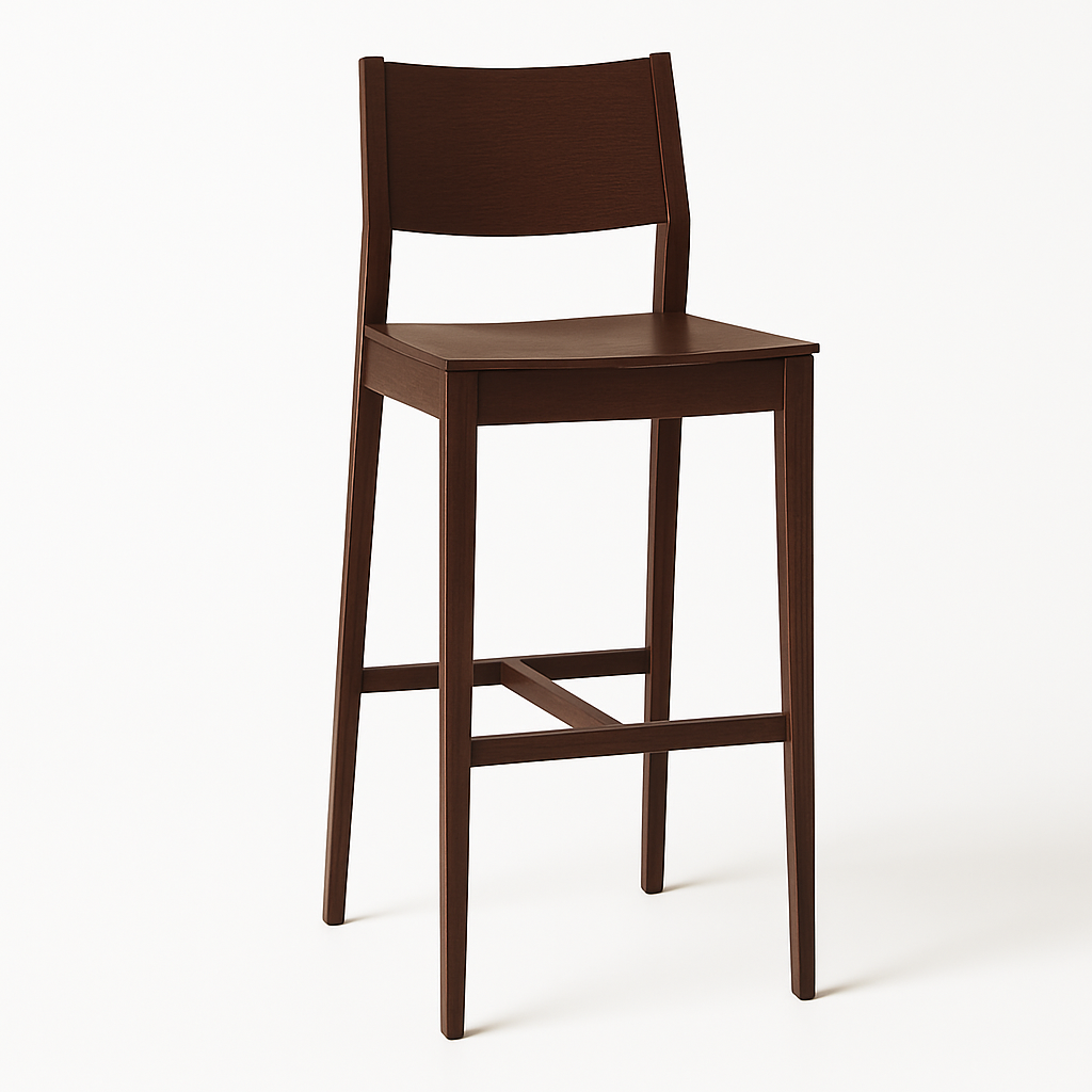 Solid Sheesham Wood Bar Stool | Contemporary Walnut Finish